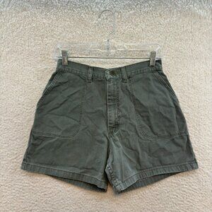 Vintage Wrangler Shorts 4 26 Women Olive Khaki Green High Waisted Safari Utility